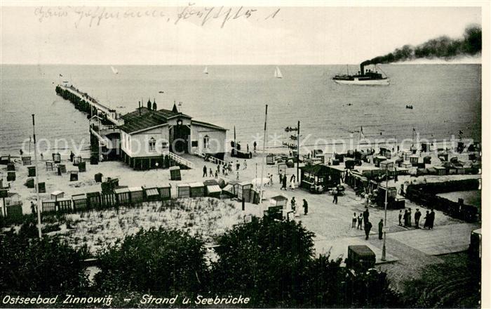 Zinnowitz Ostseebad Strand und Seebruecke