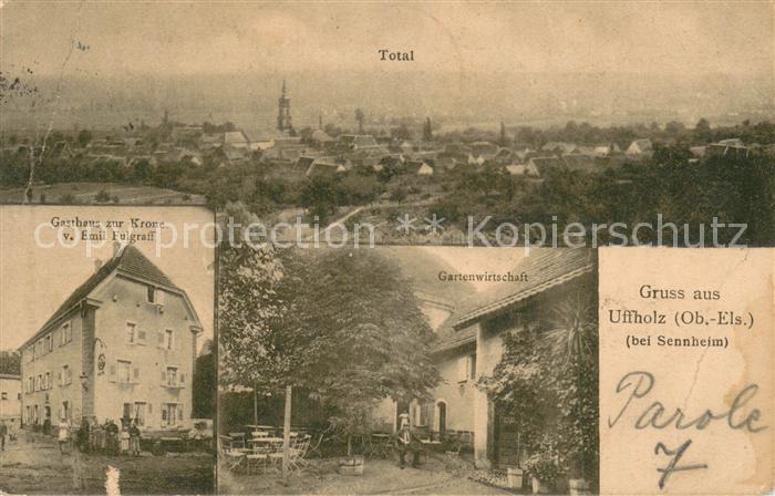 Uffholz Uffholtz 68 Alsace Totalansicht Gasthaus Gartenwirtschaft Soldatenkarte