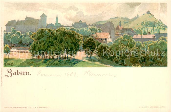 Zabern Saverne 67 Alsace Panorama Kuenstlerkarte Deutsche Reichspost