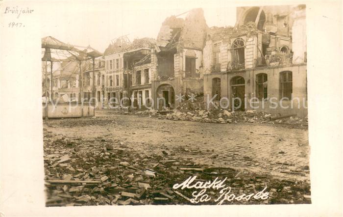 La Bassee 59 Nord Markt Ruinen 1. Weltkrieg