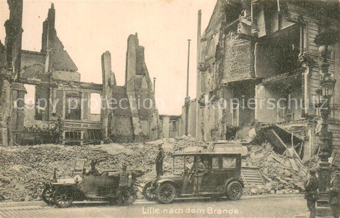 Lille 59 nach dem Brande Truemmer Ruinen 1. Weltkrieg