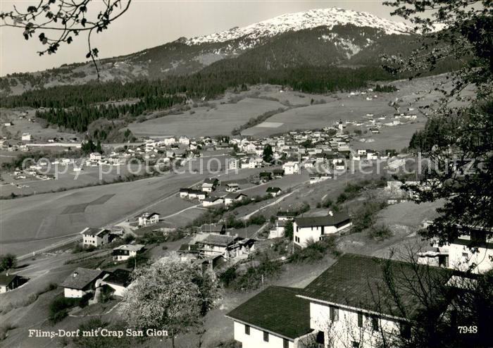 Flims Dorf Panorama Blick gegen Crap San Gion Glarner Alpen