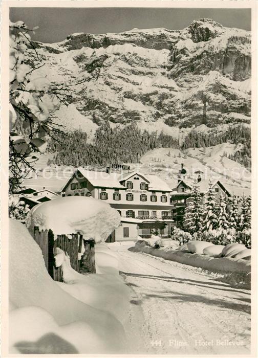 Flims GR Hotel Bellevue Alpen Winterlandschaft