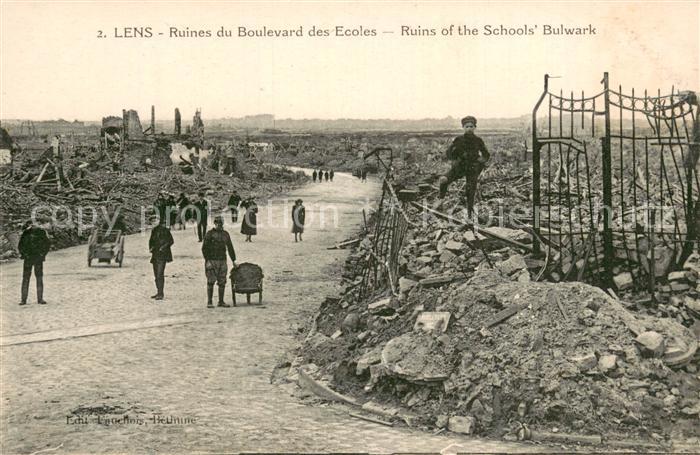 Lens 62 Pas-de-Calais Ruines du Boulevard des Ecoles