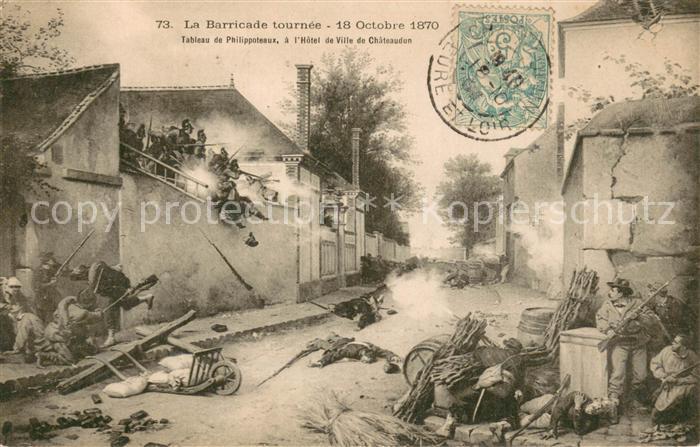 Chateaudun 28 Eure-et-Loir La Barricade tournee Oct 1870 Tableau de Philippoteau