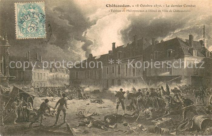 Chateaudun 28 Eure-et-Loir 18 Oct 1870 Le dernier Combat Tableau de Philippoteau