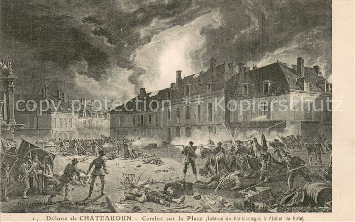 Chateaudun 28 Eure-et-Loir Defense de Chateaudun Combat sur la Plage Tableau de