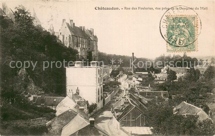Chateaudun 28 Eure-et-Loir Rue des Fouleries vue prise de la Descente du Mall