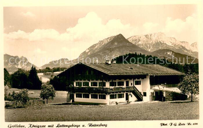 Koenigssee Groellehen mit Lattengebirge und Untersberg