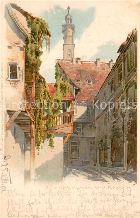 Rothenburg Tauber Hof in der Apotheke am Markt Kuenstlerkarte