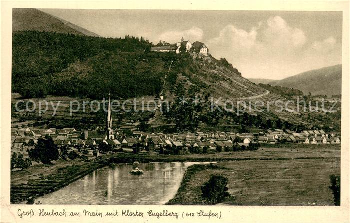 Gross Heubach Grossheubach Main Bayern mit Kloster Engelberg Mainpartie