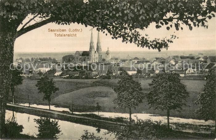 Saaralben 57 Moselle Panorama mit Kirche
