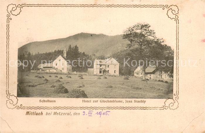 Mittlach 68 Alsace Schulhaus Hotel zur Glockenblume Jean Stachly