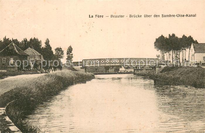 La Fere 02 Aisne Beautor Bruecke ueber den Sambre Oise Kanal
