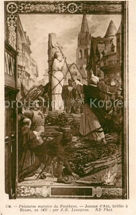 Rouen 76 Peintures murales du Pantheon Jeanne d’Arc brulee a Rouen en 1431