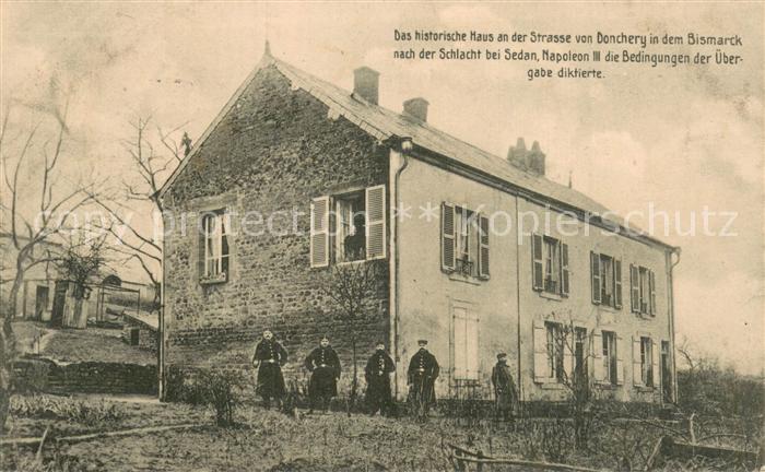 Donchery 08 Ardennes Historisches Haus in dem Bismarck Napoleon die Bedingungen