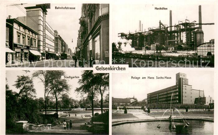 GELSENKIRCHEN NRW Bahnhofstrasse Hochoefen Stadtgarten Anlage am Hans Sachs Haus
