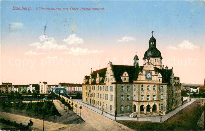 Bamberg Wilhelmsplatz mit Oberpostdirektion Feldpost