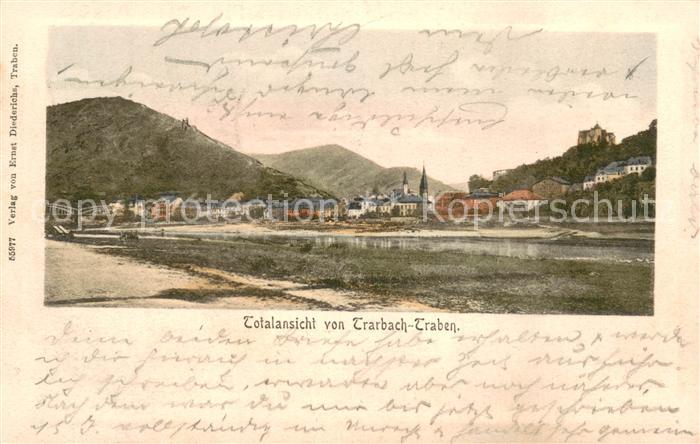 Traben-Trarbach Mosel Blick ueber die Mosel zum Ort