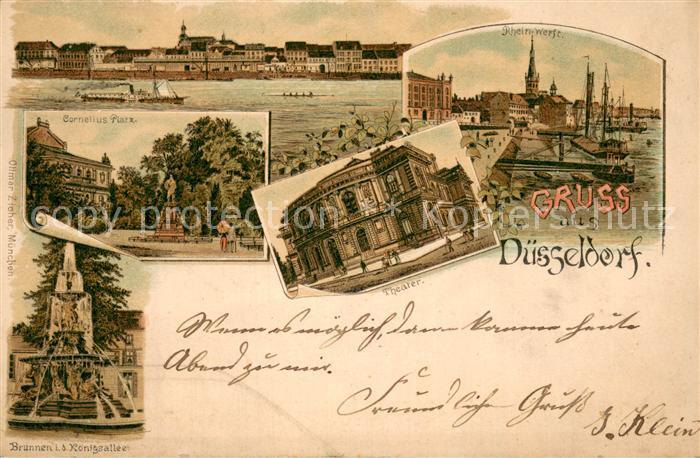 DuessELDORF  CITY Barnelius Platz Theater Brunnen Koenigsallee Rheinwerft