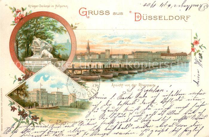 DuessELDORF  CITY Krieger Denkmal im Hofgarten Koenigl Kunstakademie Ansicht von