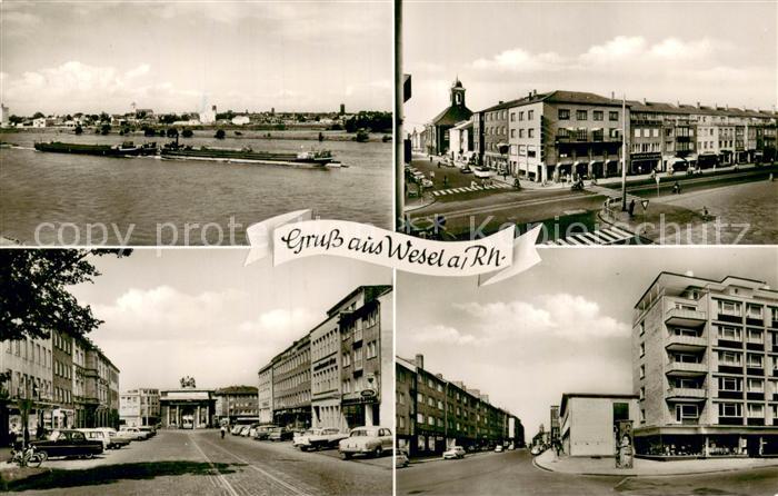 Wesel  Rhein Teilansichten Frachtschiffe