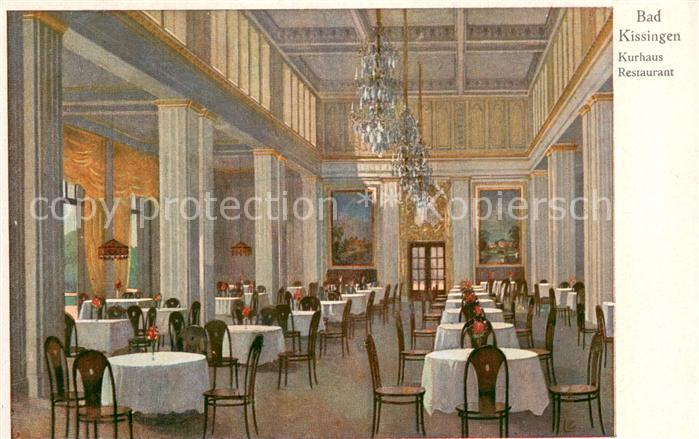 Bad Kissingen Kurhaus Restaurant Aquarell No. 8 Kuenstlerkarte