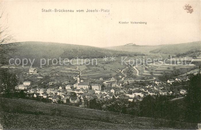 Bad Brueckenau Panorama Blick vom Josefsplatz Kloster Volkersberg
