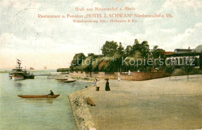 Niederwalluf Restaurant Pension Hotel zum Schwan am Rhein Bootsanleger