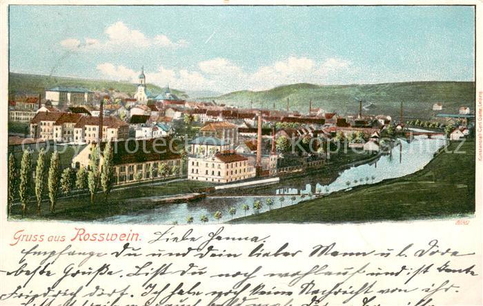 Rosswein Panorama Ort an der Freiberger Mulde Deutsche Reichspost