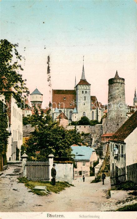 Bautzen Sachsen Scharfensteg Altstadt Turm Kirche