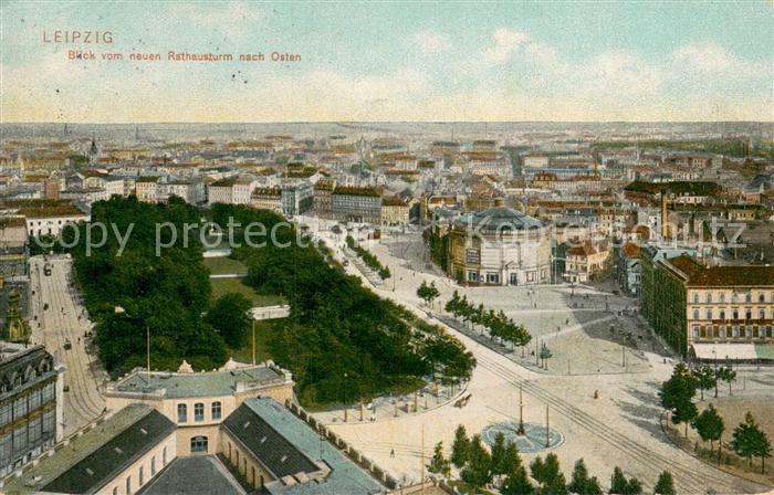 LEIPZIG Sachsen Panorama Blick vom neuen Rathausturm nach Osten