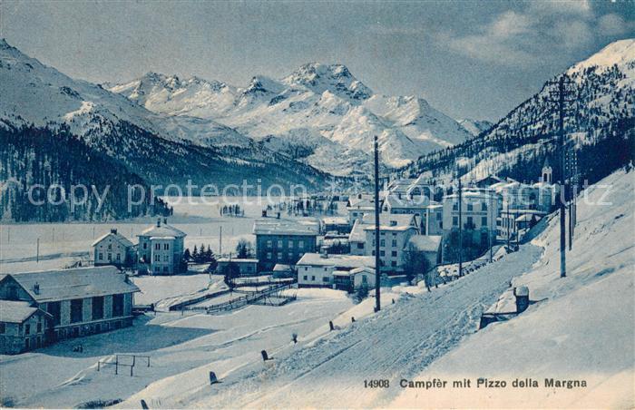 Campfer St Moritz GR Panorama Blick gegen Pizzo della Margna