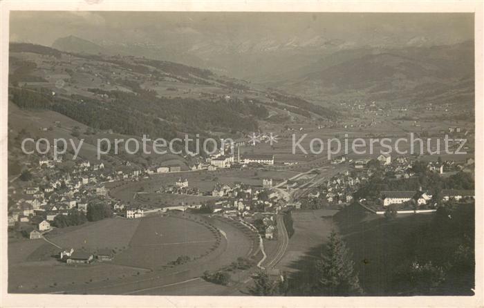 Wattwil SG Panorama Blick ins Tal Alpen