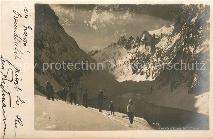 Faehlensee IR Skiwandergruppe in den Alpen