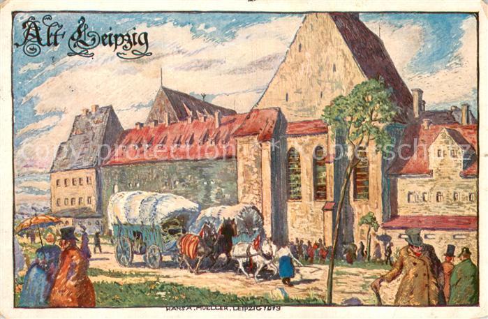 Alt Leipzig Leipzig vor 100 Jahren Grimmaisches Tor Hans A. Mueller Kuenstlerkar