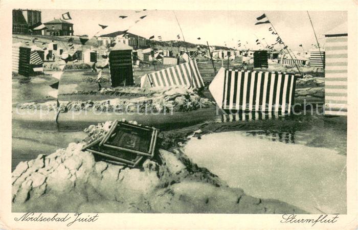 Juist Nordseebad Strand Sturmflut