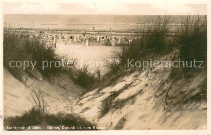 Juist Nordseebad Duenen Durchblick zum Strand