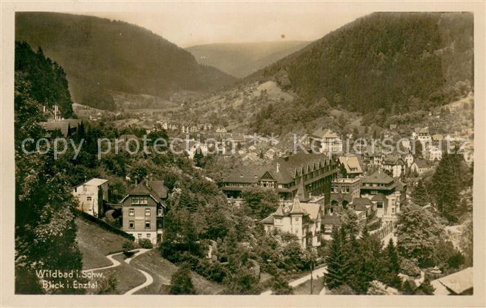 Bad Wildbad Panorama Blick ins Enztal Schwarzwald