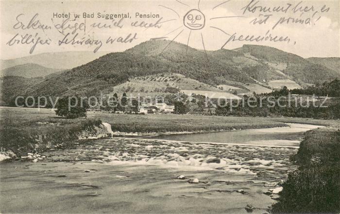 Waldkirch Breisgau Hotel und Bad Suggental Fluss Panorama Schwarzwald