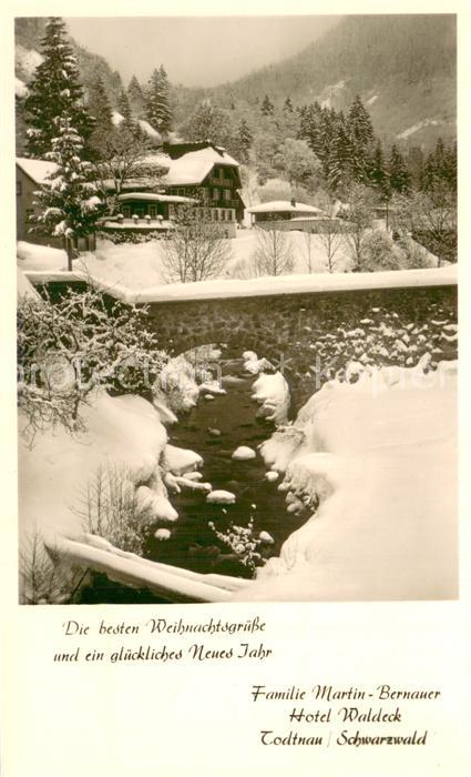 Todtnau Schwarzwald BW Weihnachtskarte Hotel Waldeck Winterlandschaft Schwarzwa