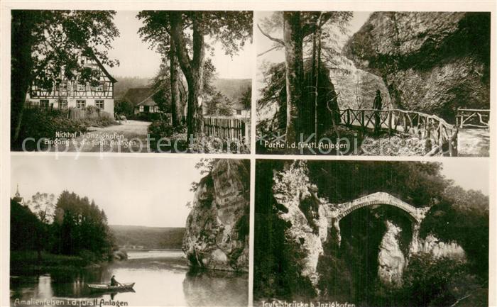 Inzigkofen Nickhof Fuerstliche Anlagen Amalienfelsen Teufelsbruecke