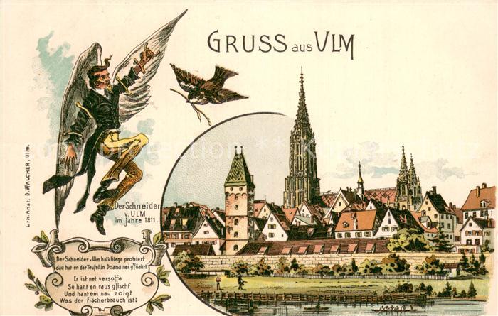 Ulm  Donau Blick ueber die Donau zur Altstadt Muenster Schneider von Ulm Ulmer S