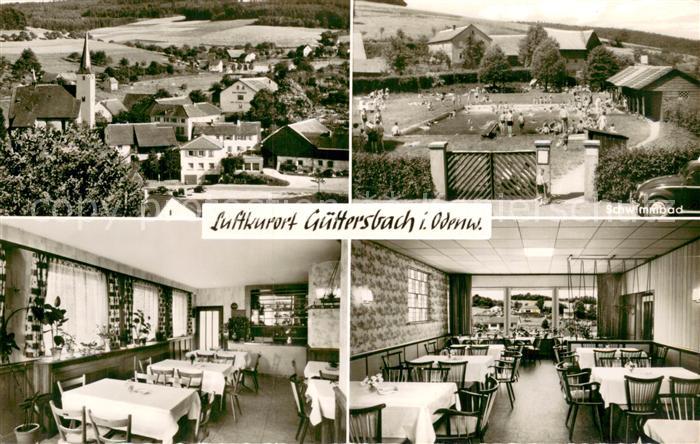 Guettersbach Gesamtansicht m. Gasthof-Pension Zur Zentlinde u. Schwimmbad