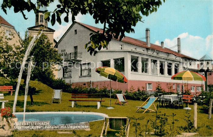 Ober-Abtsteinach Gasthof Zur Post Aussenansicht m. Pool u. Garten