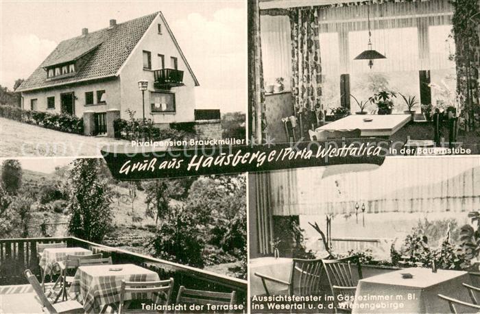 Hausberge Privatpension Brauckmueller m. Bauernstube u. Terrassen-Ansicht