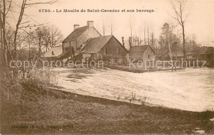 Saint-Caradec 22 Cotes-d Armor Le Moulin et son barrage