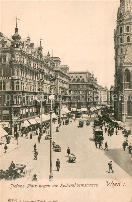 Wien AT Stefans-Platz geg. d. Rothenthurmstrasse m. Kutsche