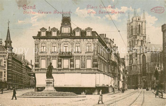 Gand Belgien Place Laurent - Tour Saint-Bavon