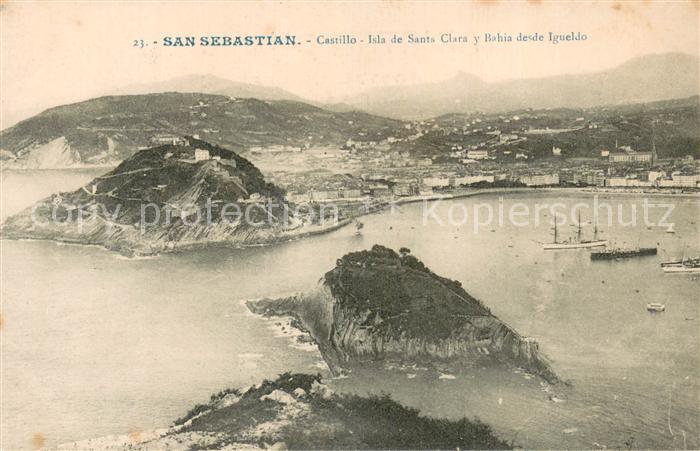 San Sebastian  Pais Vasco ES Castillo - Isla de Santa Clara y Bahia desde Igueld